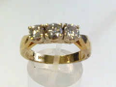 14 Karat Yellow and White Gold ladies diamond ring