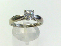 14 Karat White Gold Ladies Diamond Solitaire Ring