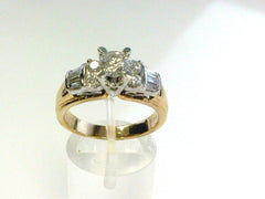 14 Karat Yellow and White Gold ladies diamond ring