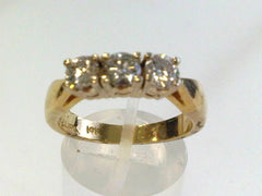 14 Karat Yellow and White Gold ladies diamond ring